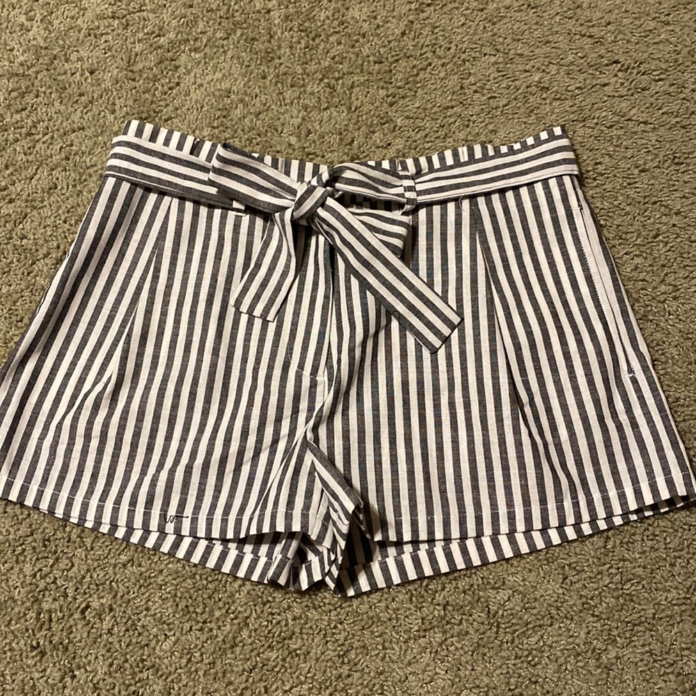 Gray and white strip shorts